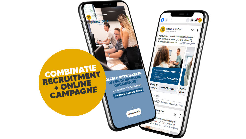 Mockup van 3 fasen wervingscampagne